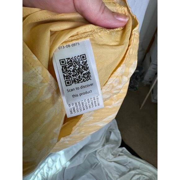 NWT Women's Short Sleeve Smocked Yellow Midi A-Line Dress Universal Thread XS - Picture 6 of 15